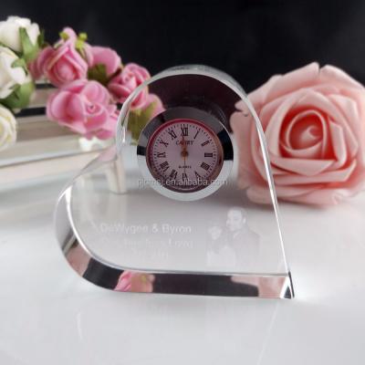 China Europe Crystal Trophy Heart Shape Desktop Acrylic Trophy With Crystal Watch for sale