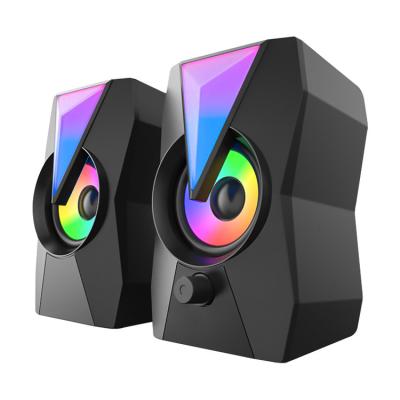 China High-end Colorful Gaming RGB Light Custom Computer Computer Speaker High Quality LED Speaker with Colorful LED Light for sale