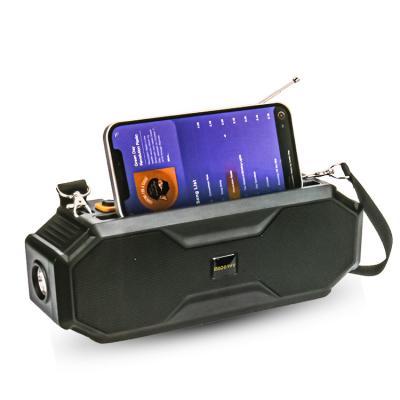 China Phone Function MODENG Flashlight Portable Stereo Solar Powered Subwoofer Wireless Speaker for sale