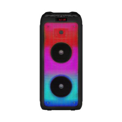 China Phone Function Modeng Dual 8Inch 40W Subwoofer Partybox Speaker With Microphone Remote Control Portable Speaker For Party Flame Speaker for sale