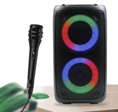 China Portable Wireless BT Function 5.0 Altavoz Phone With MIC Double Subwoofer Heavy Bass For Karaoke Family Gatherings Speaker for sale