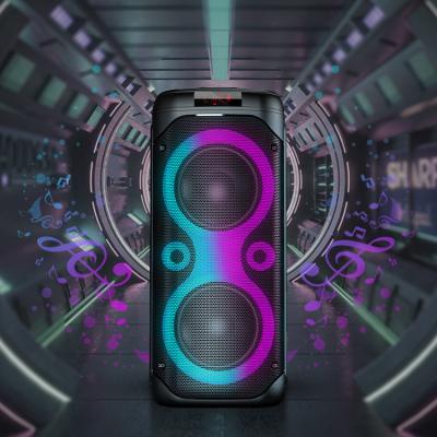 China Wireless Charger For BT DJ Professional Portable Karaoke Full Panel Mobile Phone Subwoofer Full Panel Colorful LED Flame Light Outdoor Rechargeable Speaker for sale