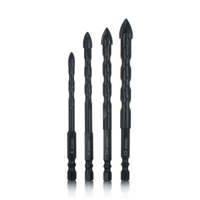 China Drilling of marble granite tiles Factory custom hole saw nail drill bits 6-12mm Manganese steel cross drill ceramic for granite concrete thin iron plate drilling for sale