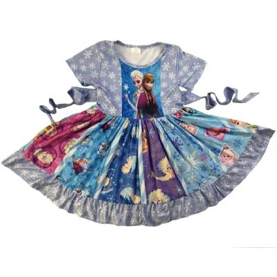 China Disney Toddler Girls DIS Washable Ice Princess Dress Blue Twirl Dress for sale