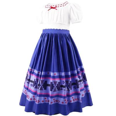 China Latest casual kid encanto dress with snug waist for boutique girls twirls long skirt child clothing dressy dresses for sale