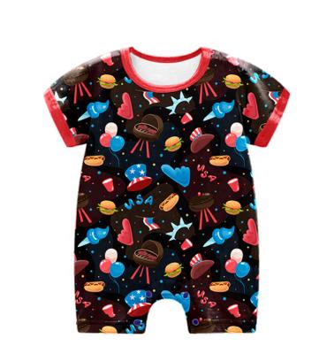 China Lovely Short Sleeeves Baby Overalls Cartoon Design Balloon Burger Clothes Short Top Hat Girl Summer Baby Overalls Wholesale for sale