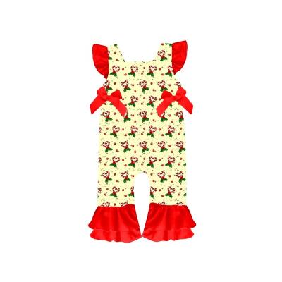 China Sweet Spring and Autumn Girls Round Neck Long Sleeves Cartoon Print with Pure Color Lace Christmas Set. for sale