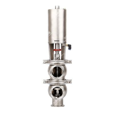 China Tri Clamp General Sanitary Pneumatic Shutoff Valve SS304 Or SS316L Divert Valve for sale