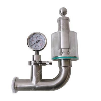 China General Sanitary Tri Clamp Spunding Valve With Diaphragm Pressure Gauge Device Brewery Bunging Materials for sale