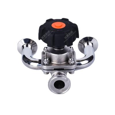 China General Sanitary Connection Type 180 Degree Tri Clamp Valve Stainless Steel Sanitation Grade U Diaphragm Valve for sale