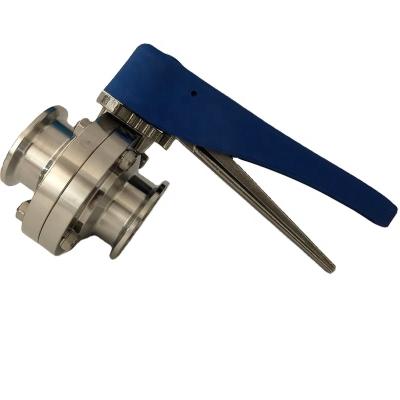 China General 1.5in Tri Flange Ends Valve For Brewery Fiberglass Squeeze Actuator Butterfly Valve for sale