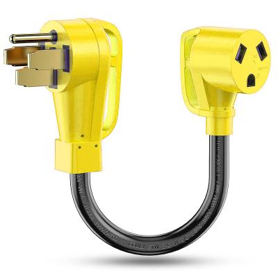 China Industrial Equipment 50 Amp To 30 Amp RV Adapter Extension Cord For RV Trailer Camper With 180 Degree Bent Design Grip Handle for sale