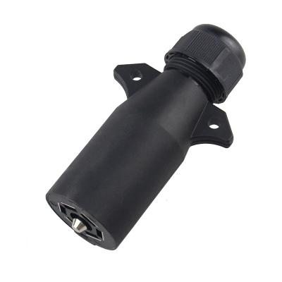 China Automobile Trailer Waterproof Round Adapter Light Up 12v 7 Pin Connector For Trailer for sale