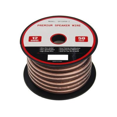 China 12AWG Car Frosted Flexible Transparent Flexible Wire Professional Car Speaker Cable Audio Wire for sale