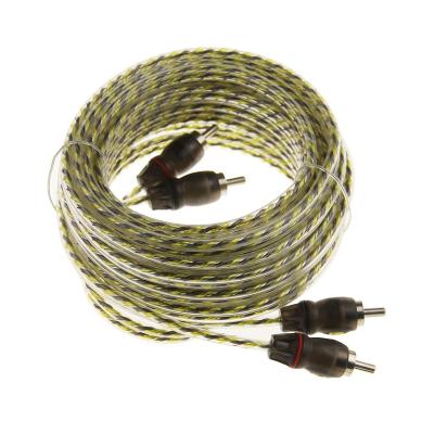 China Twisted Pair of MaleLE-Male Silver Compound Cable 5M Car Audio Cable 2RCA -2RCA for sale