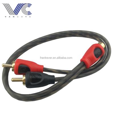 China PVC + CCA 3.0mm RCA Cable 2R Male To 1 RCA Female Adapter Cable for sale