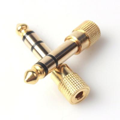 China audio & Video 6.35mm 1/4 Male to 3.5mm 1/8 Female Stereo Earphone Adapter Jack Gold Audio Plug for Speaker Headphone Guitar Digital Amp Piano for sale