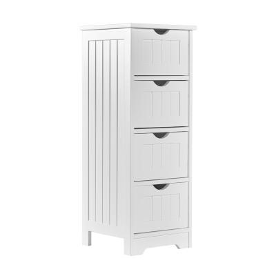 China Freestanding Modern Nordic Design MDF White Color Pull Out Modern Bathroom Cabinet Set for sale