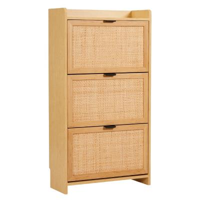 China Modern Bamboo Free Standing Shoe Rack Shoe Rack Wooden Organizer Storage Cabinet for sale