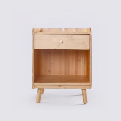 China OEM Modern Bamboo Wooden Bedside Table Nightstand Modern Bedroom Nightstands for sale