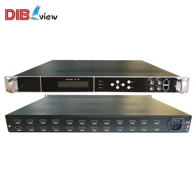 China Digital TV Head-end System Dibview OTV-EP25 DTV Headend 24-Channel HEVC H265 H264 HD HD MI to IP ASI DVB Encoder for sale