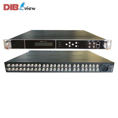 China Professional DVB RF FTA Headend OTV-TP24 Digital TV Headend FTA 24 Data Channel Tuner 2* ASI To IP ASI Gateway BISS Satellite Receiver for sale