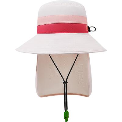 China KOCOTREE 2023 Comfort Summer High Quality Children's Parasol Bucket Hat Big Brim Foldable Baby Kids Breathable Adjustable Foldable Color Contrast Big Brim Hat for sale