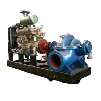 China OEM 350S44 14inch HVAC Large Agricultural Irrigation Water Flow Diesel Engine Double Suction Pump for sale