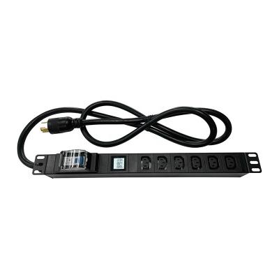 China Aluminum Alloy Smart LDC Meter PDU 30A 240V 6 Ways Rack PDU C13 Power Distribution Units For Data Center for sale