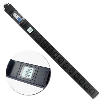 China Aluminum Alloy OIT Meter LCD PDU L6-30P Socket 240V 30A 8XC13/3xc19 Smart PDU For Data Center for sale