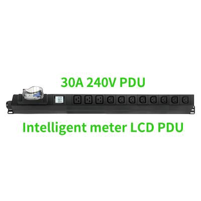 China High Quality Aluminum Alloy Vending Meter LCD PDU 240V 30A 8XC13/3xc19 Stand Intelligent PDU for sale