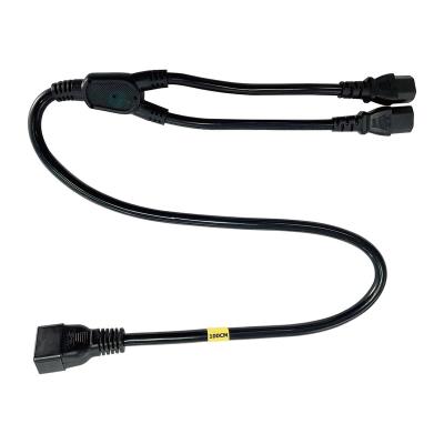 China Industrial Equipment PDU C19 C20 To 2*C13 12AWG To 14AWG Power Cable 1m Y Splitter AC Power Cord For C19 PDU for sale