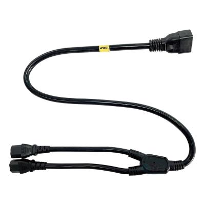 China Industrial Equipment C19 C20 To 2*C13 12AWG To 14AWG 1m Y Power Cable Splitter Power Cord Cable For C19 PDU for sale