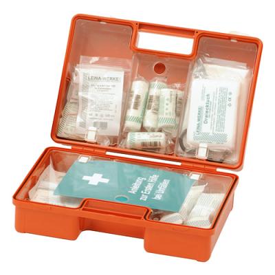 China 2019 New Emergency Care Item KF339 Orange Color ABS Wall Mount Workplace 50 Person First Aid Kit Box for sale