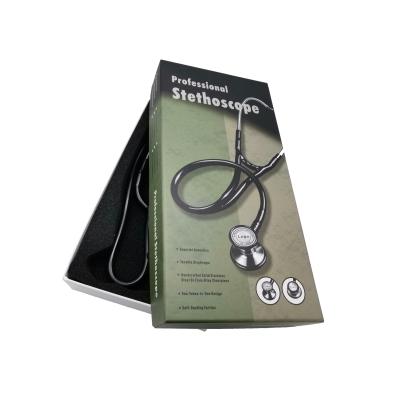 China Daily Check Head Stainless Steel Black PVC Tubing Medical Stethoscope for sale