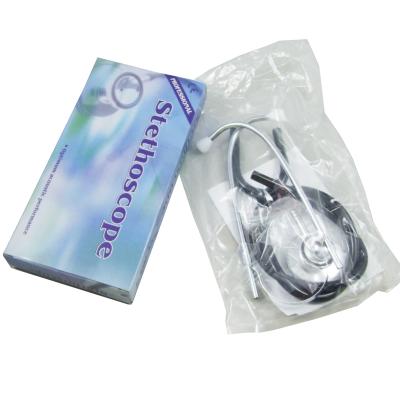 China Newspaper Checks Cheap Price Grey/Purple Blue Pink Color Stainless Steel Head Aluminum Alloy Fixing Frame Black Stethoscope for sale