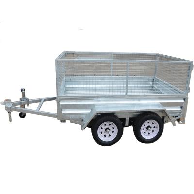 China Truck trailer fully hugging 6*4 strong box trailer with 900mm cage for sale