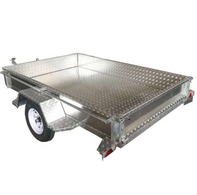 China Car Trailer Factory Supply Single Torsion Axle Farm Used Aluminum Box Semi Duty Trailer for sale