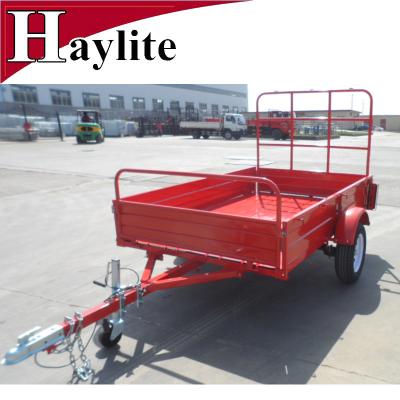 China Steel Box Trailer Farm Trailer Powder Coating Red Color for sale