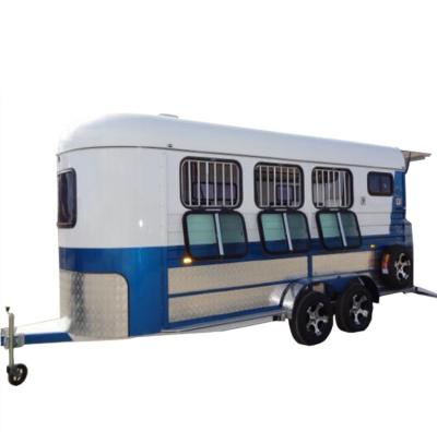 China Horse Transport Australia Standard Angle Load 3 Horse Trailer Float With Aluminum Windows Door And Ramp for sale