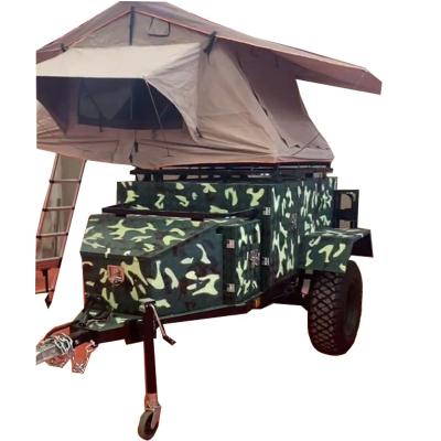 China Travel Trailer Waterproof Camouflage Camper Trailer Outdoor Travel Trailer With Tent for sale