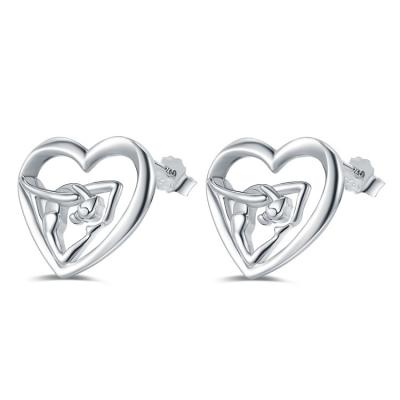 China CLASSIC Gymnastics Girl Fashion Jewelry Sterling Silver Team USA Gymnast Stud Earrings 925 for sale