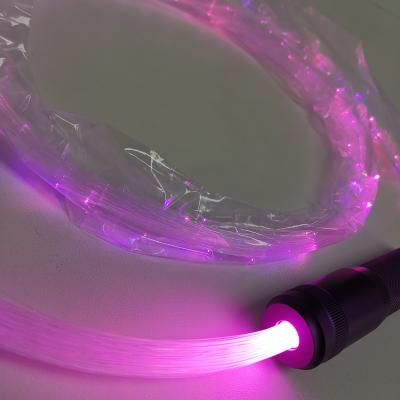 China RGBW Mix Color Changing Dance Props Atmosphere Whip Light Rechargeable Mini Fiber Optic Light For Night Club Party for sale