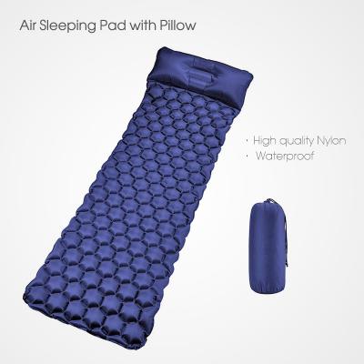 China 20D Fabric Material Waterproof Lightweight Durable Ultralight Nylon Blowing Blowing TPU Pillow Sleep Pad for sale