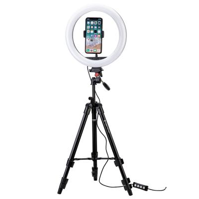 China Hot Selling Aluminum Alloy Selfie Circle Makeup Ring Light Rechargeable Led Beauty With Tripod Stand for sale