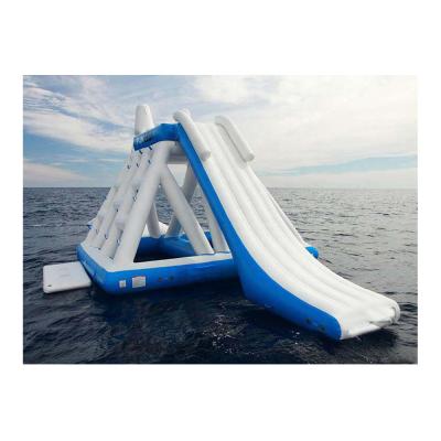 China Rental or Home Use Playground Floating Games Ride and Slide Toys Boat Climbing Inflatable Water Slide for Sale en venta