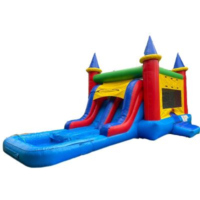 China Bouncy Castle Rental Or Home Bouncer Lane Double Use Water Slide Wet Dry Combo Jumping Combo n On Sale en venta