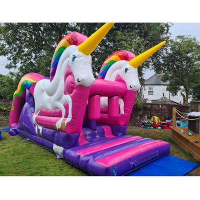 중국 Rental or Home Rentals Unicorn Obstacle Course For Sale Commercial Inflatable Ultimate Party Use 판매용