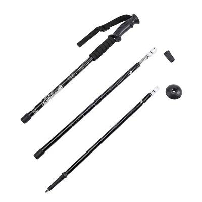 China EVA 3 Section Light Stick Trekking Shockproof Aluminum Pole Telescopic Rise Portable Walking Stick for sale