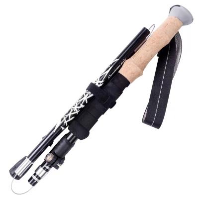 China Durable High Quality Shockproof Cork Handle Folding Walking Stick Aluminum Alloy Trekking Climbing Stick for sale